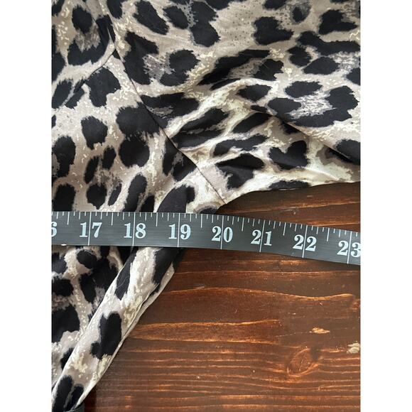 Leopard Print Bubble Hem Belted Tunic M Classic Mob Wife Trendy Street Style - Picture 12 of 15